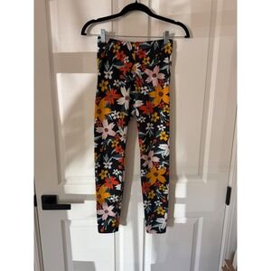 Nike Floral Print Leggings Women's Size S Black Activewear